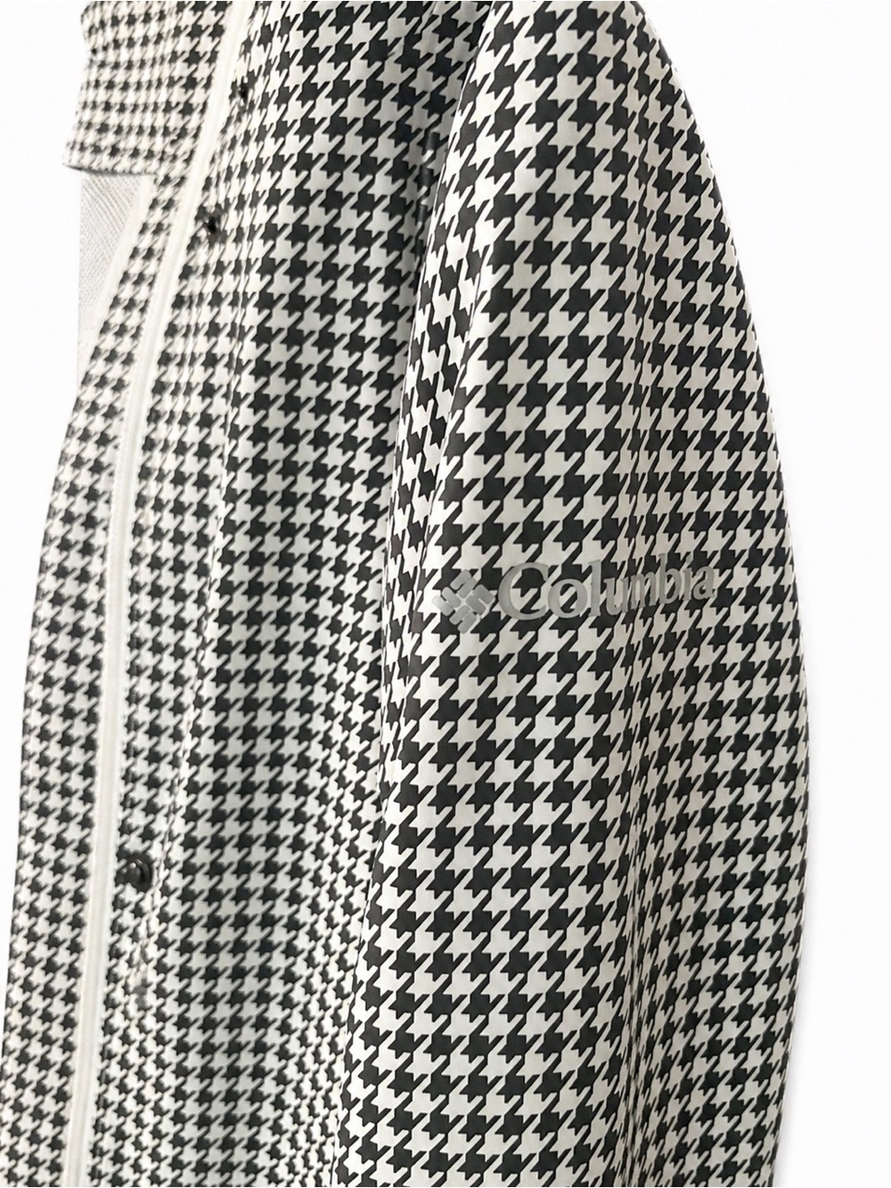 🖤 Columbia Houndstooth Rain Jacket | Size Small | Lightweight Hooded - Picture 2 of 3